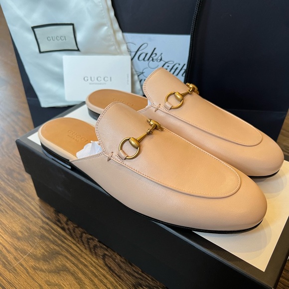 Gucci Princetown Mules In Skin Rose 